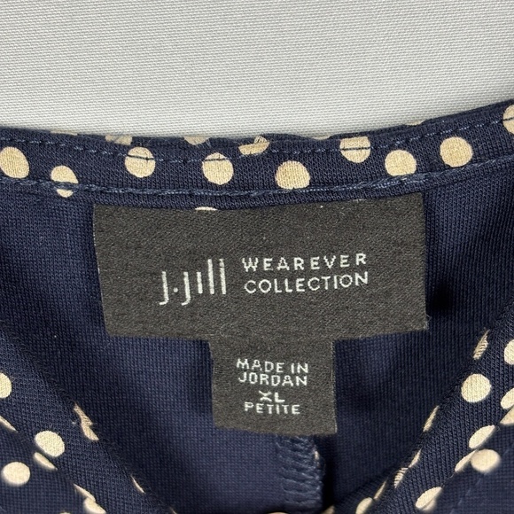 J Jill Wearever PolkaDot Sleeveless Midi Swing Dress Sz XL Petite Comfort Mature - Picture 8 of 13